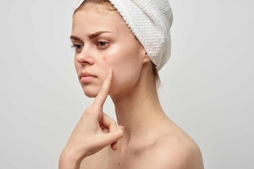 beautiful-woman-bare-shoulders-dermatology-isolated-background-photo